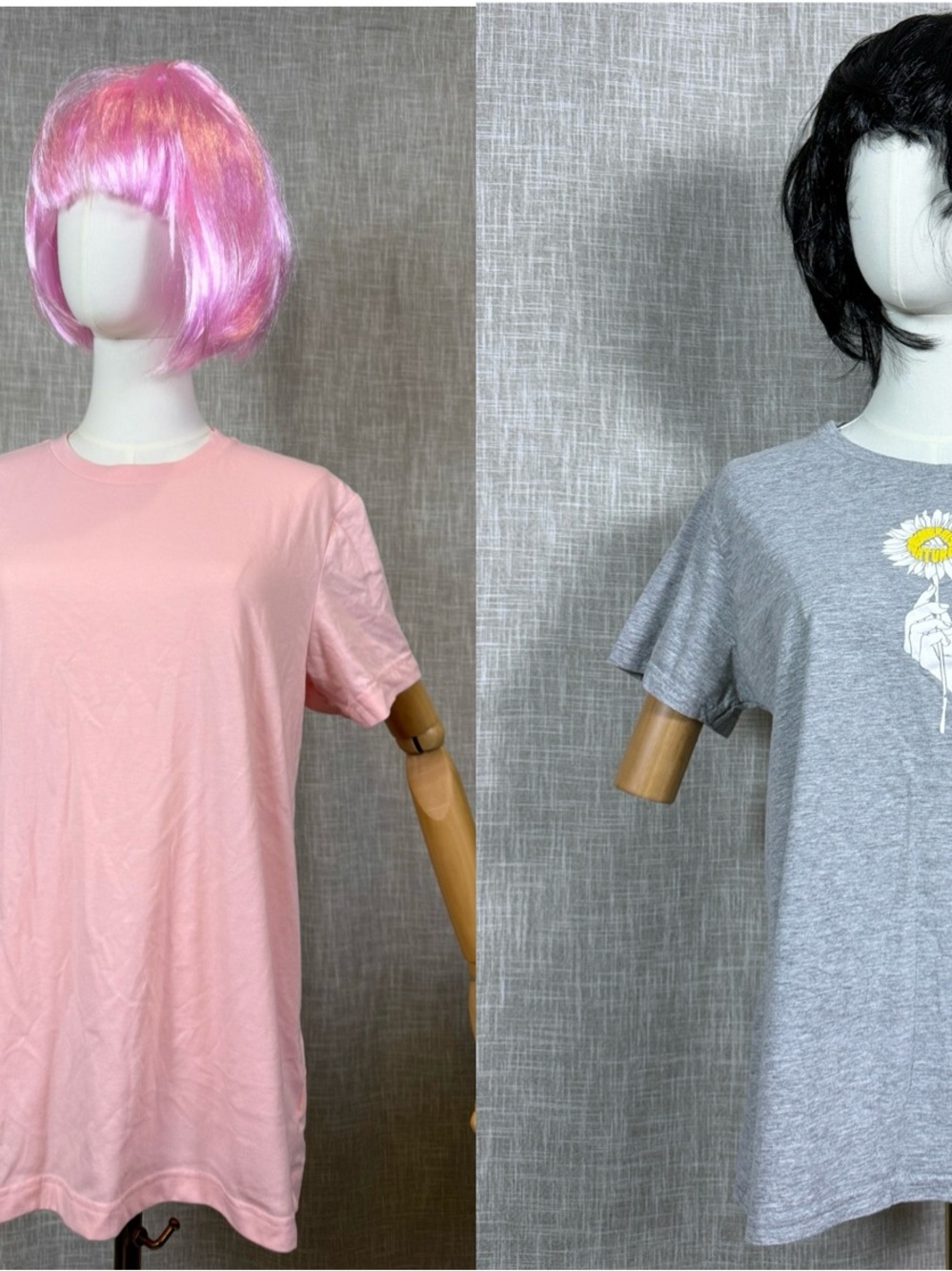 2 Tees- George Light Pink Tee and Adidas daisy Tee